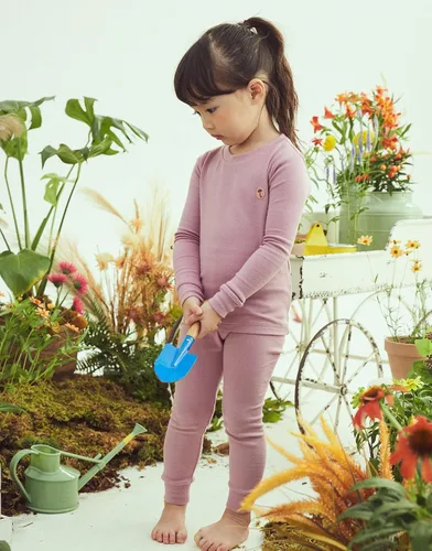 Vista 3 de moimoln Pijama de algodón suave y liso de manga larga para bebés y niños, 6 meses a 5 años