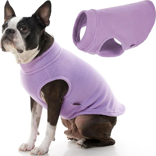 Vista 51 de Gooby - Chaleco de Vellón Elástico, Chaleco de Vellón Tipo Pullover Chaqueta Suéter para Perros, Azul Argyle, Extra Pequeño