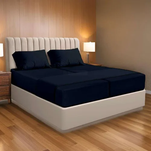 Vista 18 de Ready To Rest Juego de sábanas 100% algodón egipcio dividido tamaño Queen para cama ajustable de 5 piezas, se adapta a colchones de hasta 16
