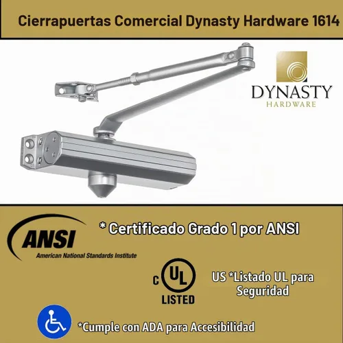 Vista 6 de Dynasty - Cierrapuertas ajustable Tamaño de resorte 1-4 Cierrapuertas automático hidráulico Serie ADA 1614 Aluminio rociado