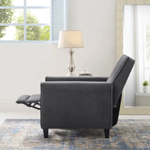 Vista 8 de Naomi Home Olivia Sillón reclinable suave con reposapiés ajustable, silla de descanso compacta, sillón reclinable de lino suave y transpirable