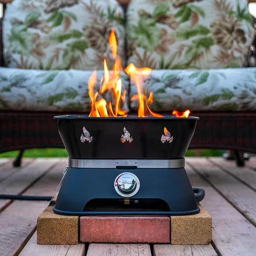 Vista 8 de Outland Living Firebowl 805 Firecube - Fogata cuadrada portátil de propano sin humo de 14 pulgadas, hoguera de gas para exteriores con cubierta