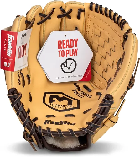 Vista 2 de Franklin Sports Field Master Baseball + Softball Glove - Field Master Adult + Youth Baseball + Softball Mitt - Men's + Women's Gloves - Right Hand