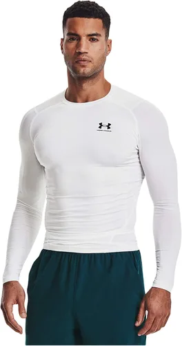Vista 27 de Under Armour Camiseta de manga larga de compresión HeatGear para hombre Negro (001)/Blanco