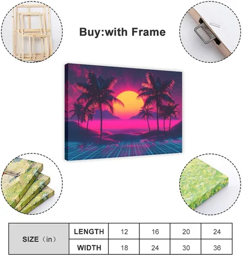 Vista 2 de ZMLIS Synthwave Subculture Wall Art – 80s Inspired Neon Retro Print – Aesthetic Alternative Poster for Modern Home Decor Poster for Room Aesthetics