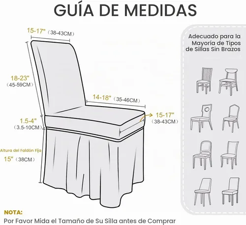 Vista 5 de NICEEC - Juego de 2 fundas para sillas de comedor Beige