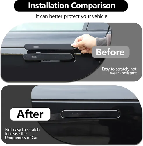 Vista 6 de Cubierta protectora para manija de puerta exterior de automóvil compatible con Land Rover Range Rover VELAR 2017-2025 (negro mate)