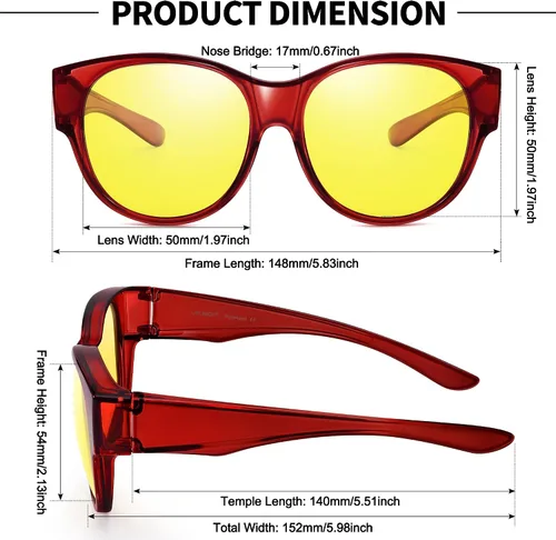 Vista 3 de URUMQI Gafas de sol para mujer gafas de sol redondas de moda gafas de sol polarizadas UV400 marco grande
