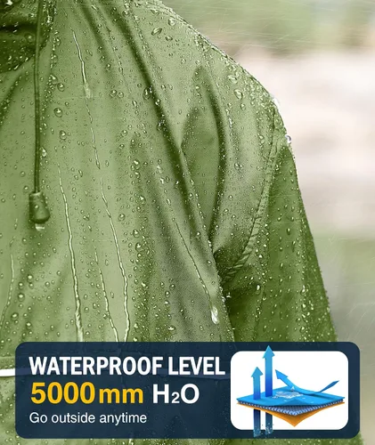 Vista 60 de SWISSWELL Chaqueta impermeable para hombre, rompevientos, ligera con capucha para uso diario casual