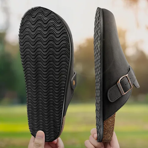 Vista 4 de BULLIANT Zuecos pantuflas sandalias de enfermería zapatos de trabajo para hombres y mujeres, parte superior con forro polar + plantilla de corcho