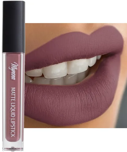 Vista 21 de Mynena Lápiz labial líquido mate rosa claro fresco Comodidad duradera A prueba de manchas resistente a transferencias Cobertura completa que