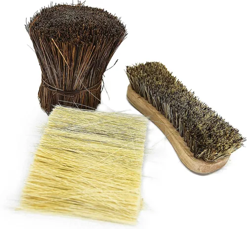 Vista 6 de Juego de cepillos de limpieza totalmente natural de madera Mango de madera Cepillo de cerdas de palmera para limpieza Productos de limpieza