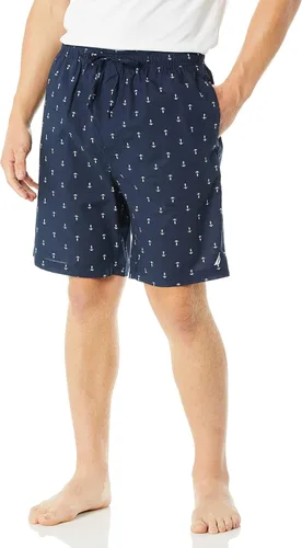 Vista 4 de Nautica - Pijama corto para dormir de hombre, 100% algodón, tejido suave, cintura elástica Azul