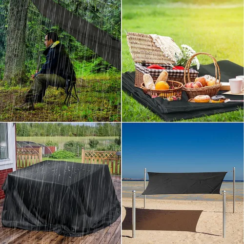 Vista 6 de Huella de tienda de campaña – 86 x 31 pulgadas, lona impermeable para camping, lona ultraligera para senderismo, mochileros y uso en la playa, bolsa