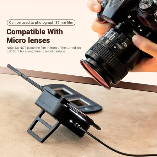 Vista 7 de Juego de adaptador de digitalización de película con luz LED reemplaza al Nikon ES-2 Convierte película negativa de 35mm y diapositivas a fotos