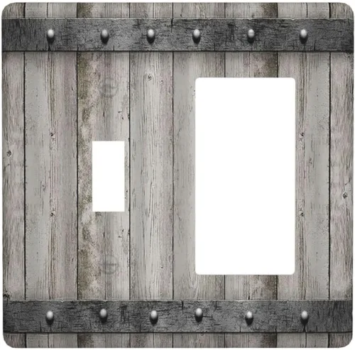 Vista 99 de Mid Century Morden Boho - Placa de pared para interruptor de luz dúplex de 1 banda, placa frontal decorativa eléctrica para receptáculo para baño