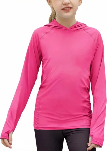Vista 11 de Zaclotre - Sudadera con capucha para niños, con protección solar UPF 50+, de secado rápido, para niñas, con agujeros para los pulgares