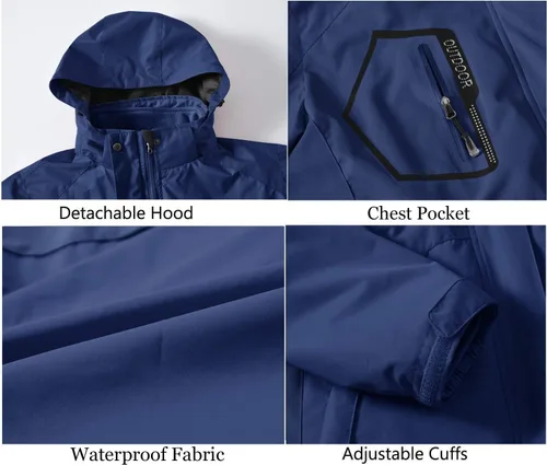 Vista 5 de Rdruko Chaqueta de esquí impermeable 3 en 1 para mujer, abrigo de invierno con aislamiento polar