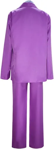 Vista 2 de Weixu Disfraz de cosplay, traje de uniforme morado, disfraz de fiesta de juego de rol de Halloween