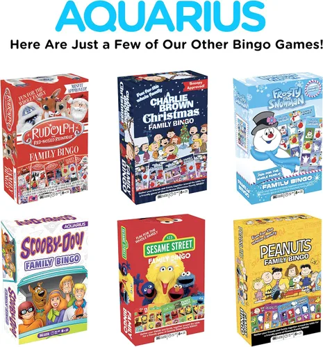 Vista 6 de Aquarius Juego de bingo familiar de Plaza Sésamo, divertido juego de fiesta familiar para niños, adolescentes y adultos, regalo entretenido de noche