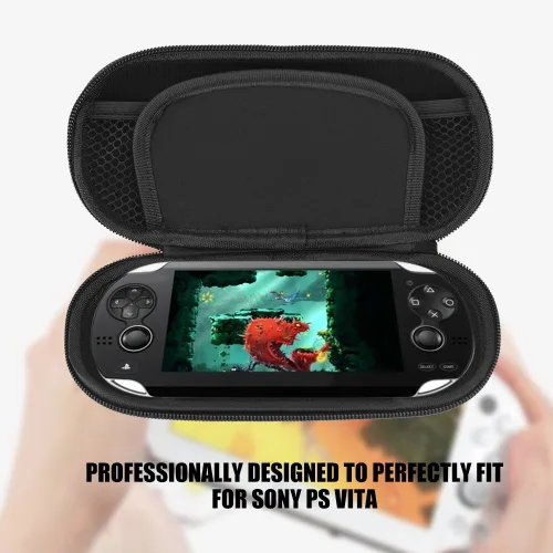 Vista 4 de fosa Protective Hard Carrying Case Cover Pouch Portable Travel Organizer Bag for Sony PS Vita, Shockproof Playstation Vita Travel Pouch(Blue) video