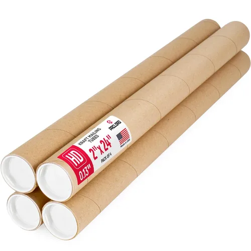 Vista 39 de Tubo de cartón reforzado de 2 x 18 pulgadas, paquete de 4 tubos con 8 tapas, seguro aprobado por USPS, ideal para envío y almacenamiento