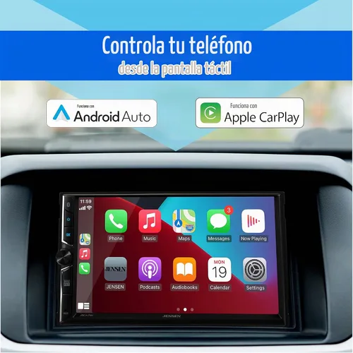 Vista 2 de Jensen J3CA7W-BUC - Estéreo inalámbrico Apple CarPlay Android Auto de 7 pulgadas, cámara Backup camera included, wired or wireless Certified Apple