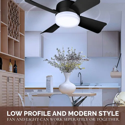 Vista 7 de Bell+Howell Socket Breeze Deluxe, Small Ceiling Fan with LED Light and Remote, Adjustable Speeds and Brightness, Light Socket Fan for Bedroom Negro
