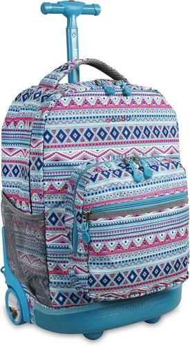 Vista 32 de J World Sunrise Kids - Mochila con ruedas para niñas y niños. Mochila con ruedas para la escuela, Aurora, 18 pulg