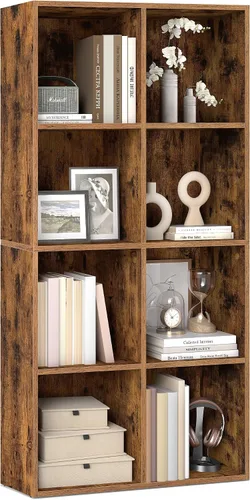 Vista 9 de VASAGLE Custos Collection - Estantería para libros tipo cubo con 4 compartimentos, 9.4 x 26 x 26 pulgadas, estantería de almacenamiento para sala