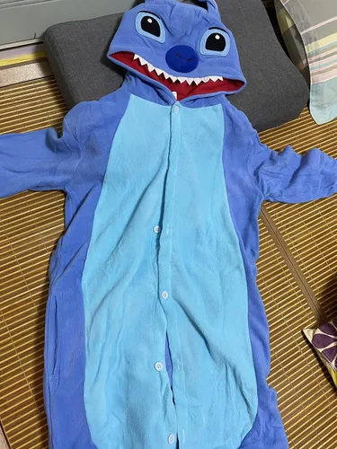 Vista 8 de Pijama de animal para adultos, con puntada, para cosplay, ropa para el hogar, color azul