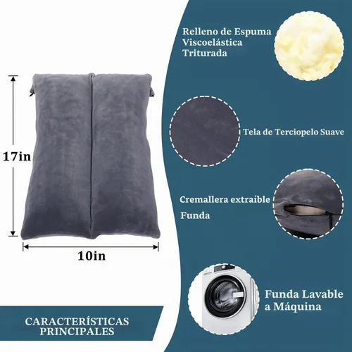 Vista 5 de Almohada de elevación de brazo rellena de espuma viscoelástica triturada, almohada de elevación estabilizadora para hinchazón y circulación, alivio