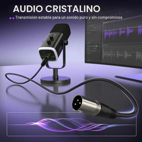 Vista 2 de FIFINE L9C Balanced 3-Pin XLR Microphone Cable for Podcast Recording Negro
