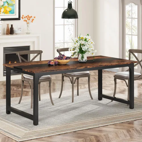 Vista 13 de Tribesigns Mesa de comedor de 63 x 31.5 pulgadas, mesa de cocina industrial para 4-6 personas, mesa de comedor rectangular para comedor, cocina