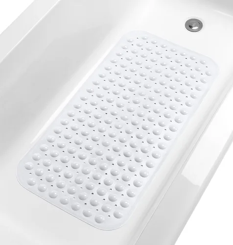 Vista 40 de Tapete de ducha antideslizante de 20"x20" (solo duchas lisas/sin textura, no para sobre desagüe) Seguro, limpio, lavable a máquina, agarre superior