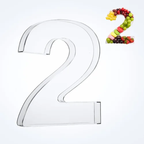 Vista 35 de Bandeja de 11" de Acrílico con Letras y Números – Bandeja Reutilizable y Rellenable para Aperitivos de Charcutería, Caja de Servir Postres