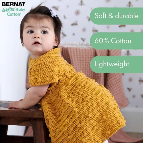 Vista 4 de Bernat Softee Baby Cotton Aqua Mist - Ovillo de lana para bebé, paquete de 3 unidades de 4.25 onzas, mezcla, 3 DK (ligero), 254 yardas