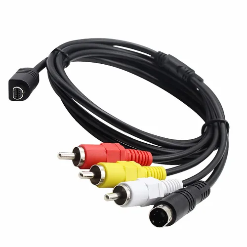 Vista 6 de VMC-15FS Cable de repuesto para AV A/V TV S-Video VMC-30FS 10Pin AV TV-Out Cable compatible con videocámara Handycam DCR-HC24E DCR-HC26E DCR-SR80