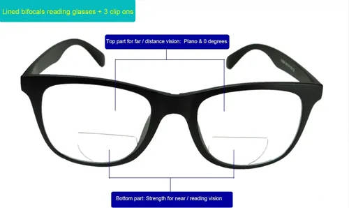 Vista 3 de Circleperson Gafas de lectura bifocales Gafas de sol marco polarizado+3 lentes de clip
