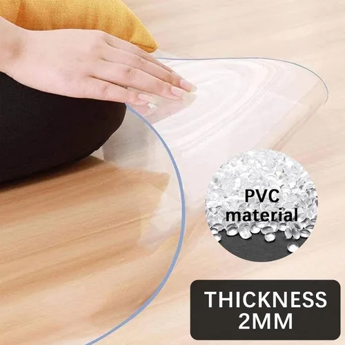 Vista 2 de Drsyffsup Alfombrilla de suelo duro para silla de oficina, cubierta protectora de suelo de PVC transparente, antideslizante, impermeable, 0.079 in