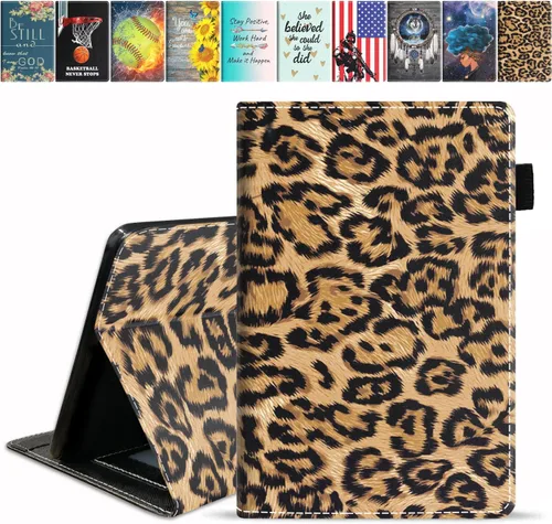Vista 12 de Funda para tablet Amazon Fire HD 10 de 10.1 pulgadas (9ª/7ª generación, versión 2019/2017) – Funda de piel sintética con soporte para tarjeta