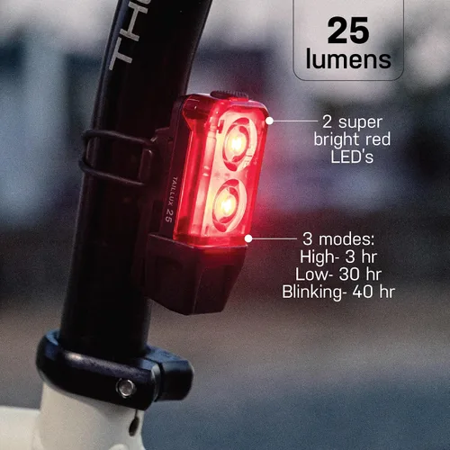 Vista 5 de Topeak TailLux 25 USB - Luz trasera LED de alta visibilidad de 25 lúmenes con carga USB sin cables, montaje sin herramientas y múltiples modos