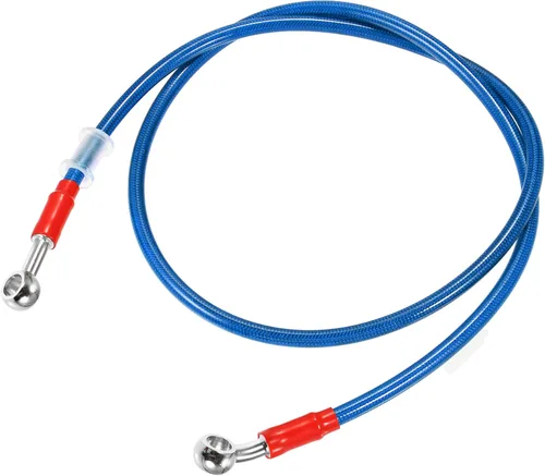 Vista 12 de X AUTOHAUX 25.6 in 25.59" Longitud 0.394 in ID motocicleta freno hidráulico tubo manguera aceite tubo 28° 0° acero inoxidable trenzado cable