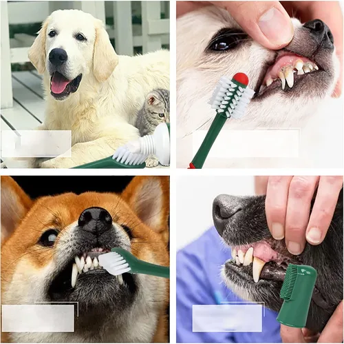 Vista 8 de Kit de pasta de dientes para mascotas, limpieza de dientes de perro, limpieza de dientes de gato, kit de cuidado dental para mascotas, reduce