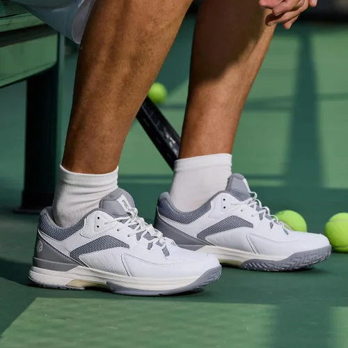 Vista 2 de FitVille Zapatos anchos de pickleball para hombre de toda cancha, zapatos de tenis con soporte de arco para fascitis plantar