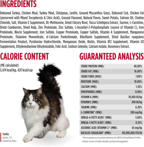 Vista 8 de Nulo Comida para Gatos Freestyle, Para el Manejo de Bolas de Pelo, Croquetas Secas Premium Sin Granos de Bocado Pequeño, Receta de Proteína Animal