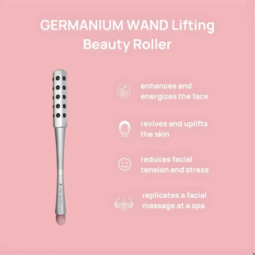 Vista 2 de Mei Apothecary Varita de germanio que levanta el rodillo facial Herramienta de masaje facial para rejuvenecimiento de la piel, antienvejecimiento