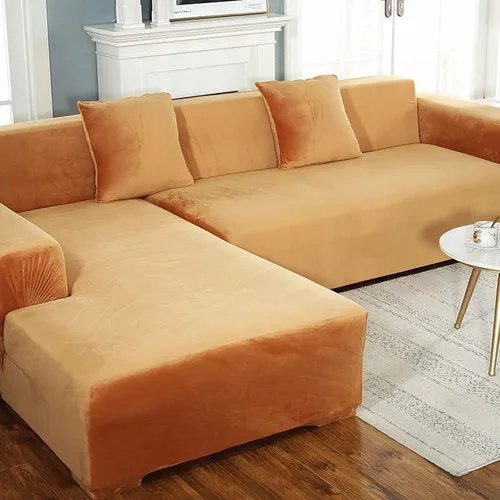Vista 20 de Funda de terciopelo para sofá en forma de L, 1, 2, 3, 4 plazas, funda elástica para sofá seccional, protector de muebles antideslizante para niños