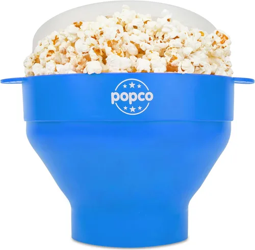 Vista 21 de POPCO Palomitas de maíz de silicona para microondas con asas, para hacer palomitas de maíz, para microondas, cuenco plegable, apto