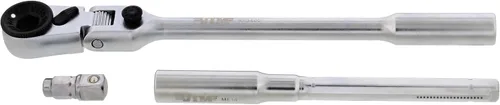 Vista 2 de VIM Tools Juego de 3 llaves de trinquete a mango en T, juego de trinquete pequeño de 1/4 pulgadas con extensión de enchufe y adaptador